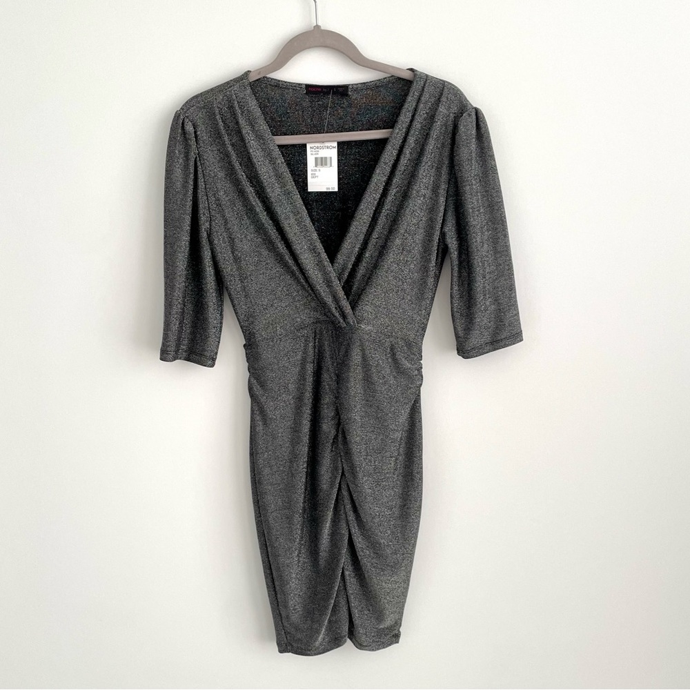 Fraiche by J Silver Shimmer Wrap Dress